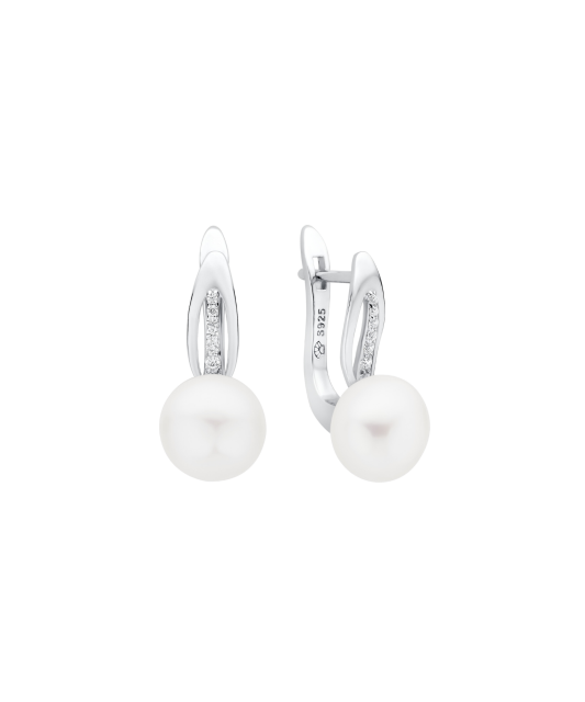 Hõbekõrvarõngad pärlite ja tsirkoonidega Goldinga SK22234EL W