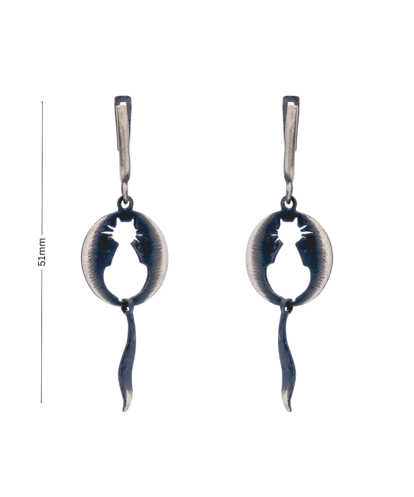 Hõbekõrvarõngad "kass" Goldinga 03528