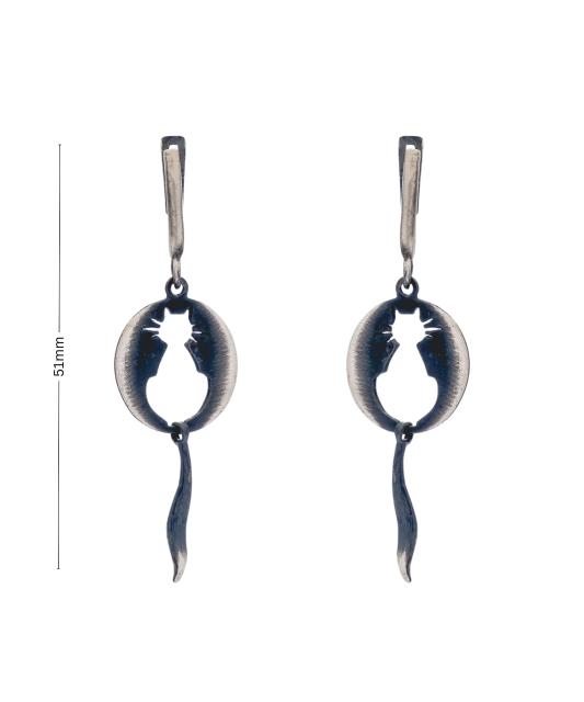 Серьги из серебра "Кошка"