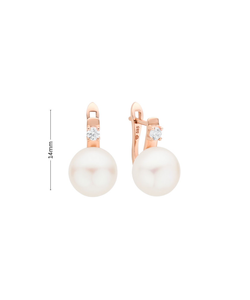 Kuldkõrvarõngad pärliteja tsirkooniga Goldinga GRSK22247EL W