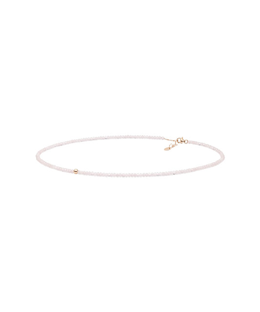 Колье с розовым кварцем и позолоченным серебром