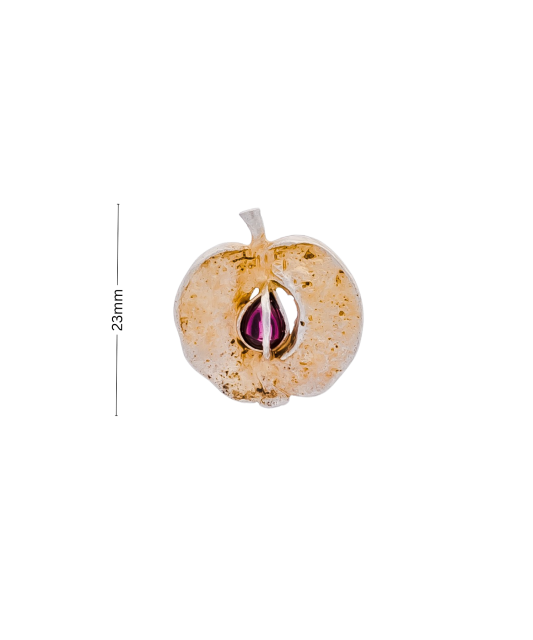 Sidabrinė sagė su granatu "Obuoliukas" Goldinga 03160