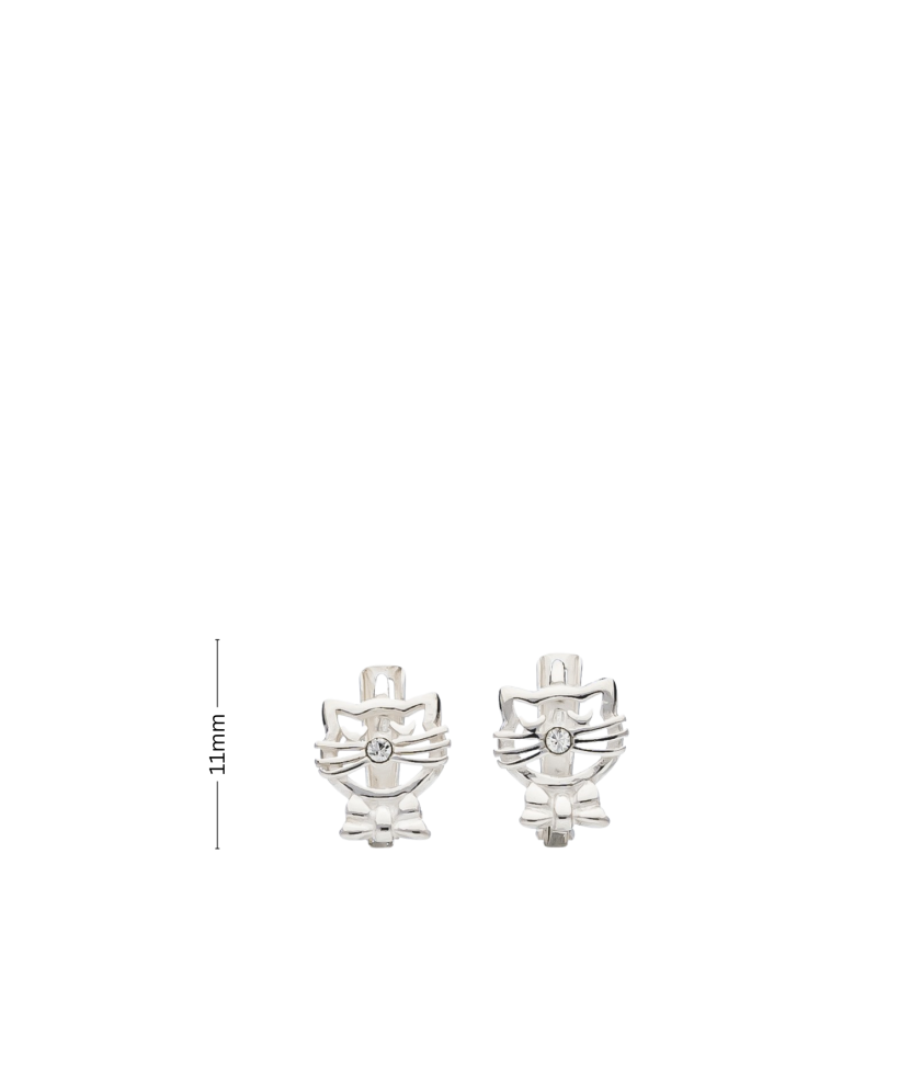 Hõbekõrvarõngad tsirkoonidega "Kass" Goldinga 03587