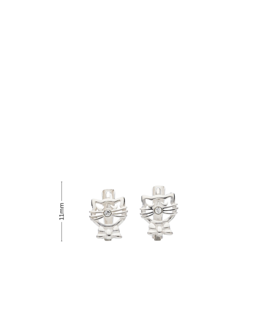 Hõbekõrvarõngad tsirkoonidega "Kass" Goldinga 03587