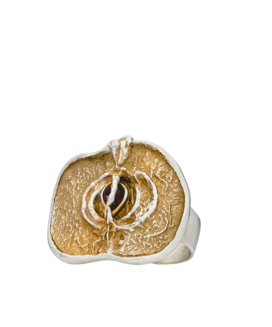 Sidabrinis žiedas su granatu "obuolys" Goldinga 02661