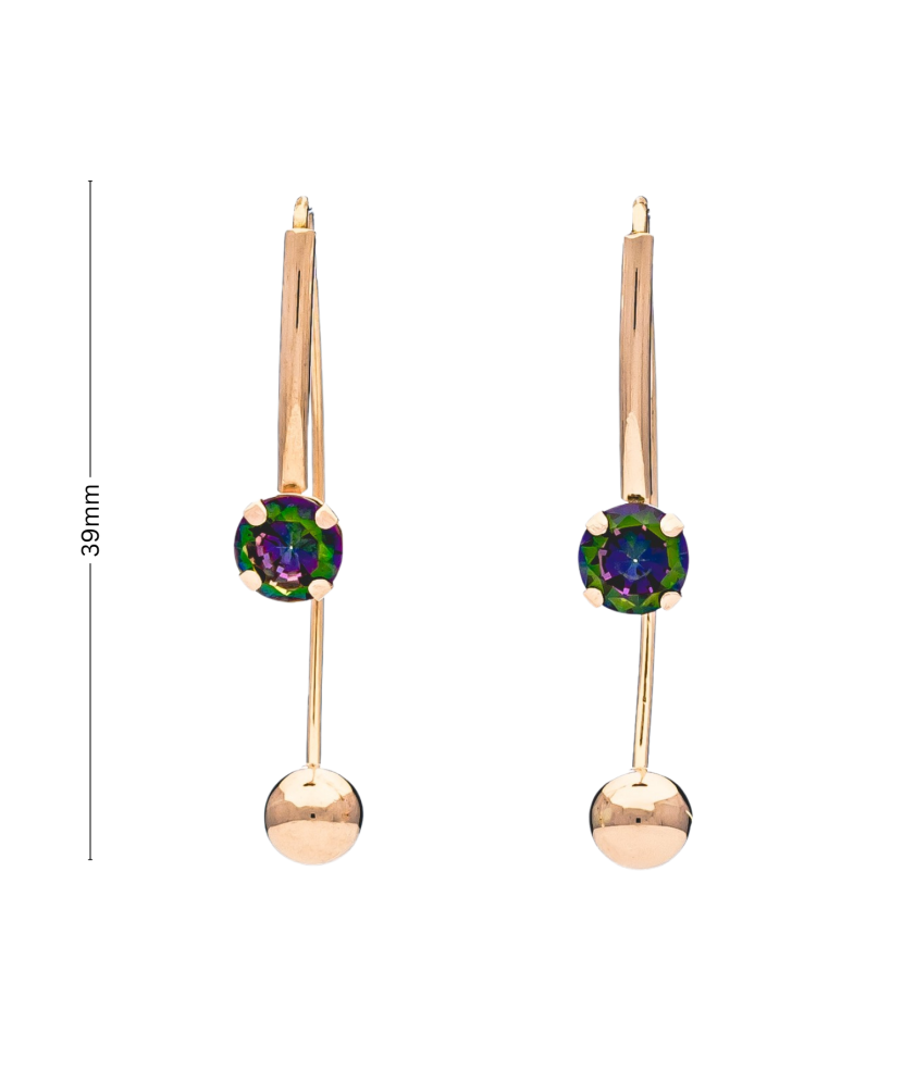 Auksiniai auskarai su kristalais Goldinga 03213