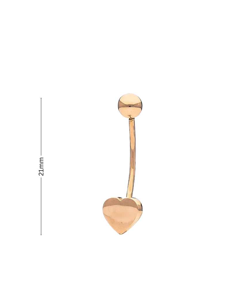 Auksinis auskaras į bambą "Širdelė" Goldinga 03471