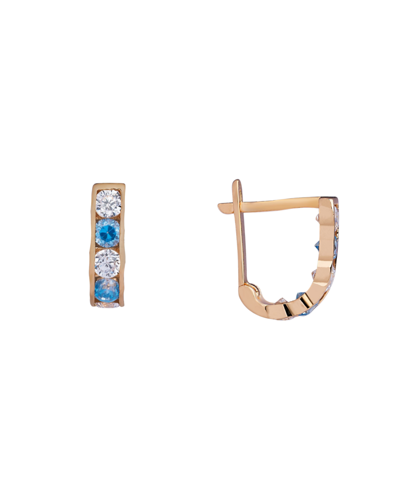 Laste kuldkõrvarõngad tsirkoonidega - Goldinga