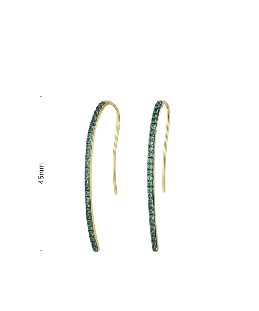 Kullatud Hõbedast spinellidega kõrvarõngad