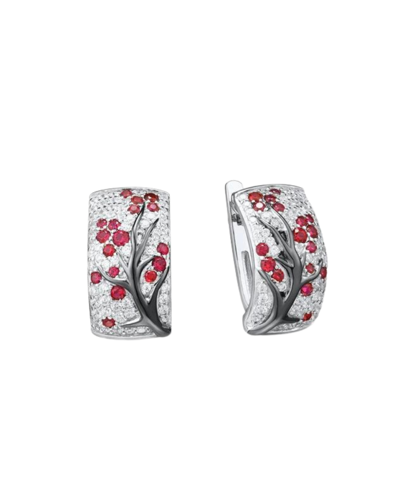 Hõbedast kõrvarõngad tsirkoonide ja spinellidega