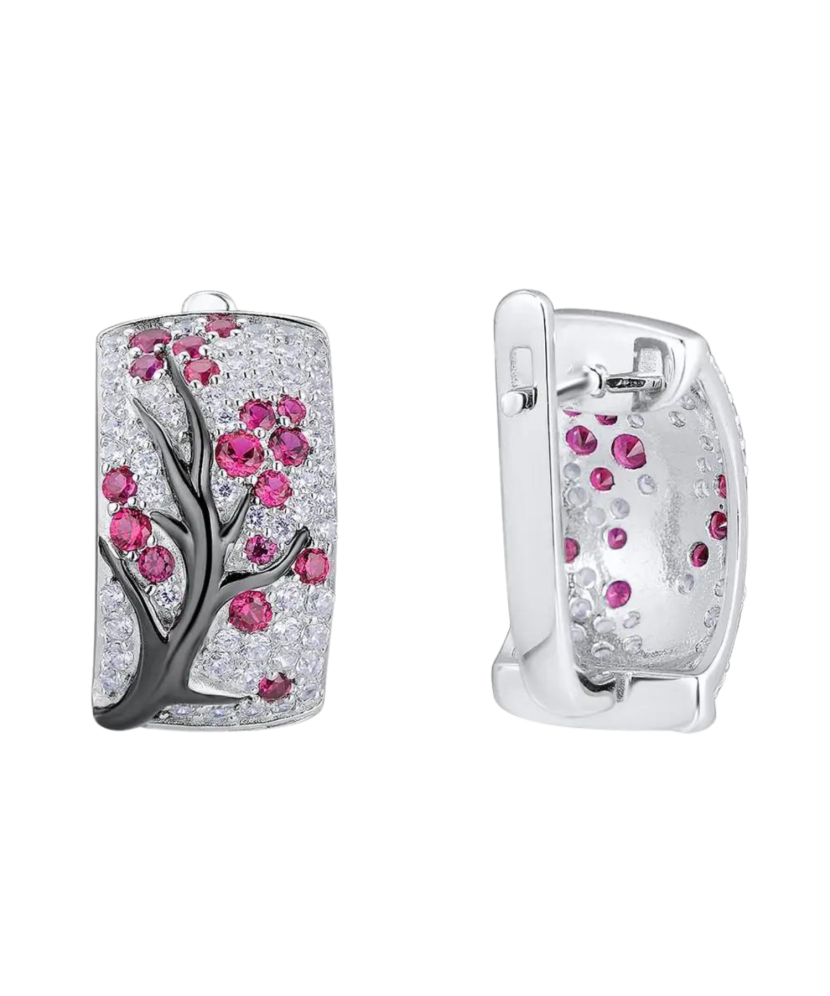 Hõbedast kõrvarõngad tsirkoonide ja spinellidega