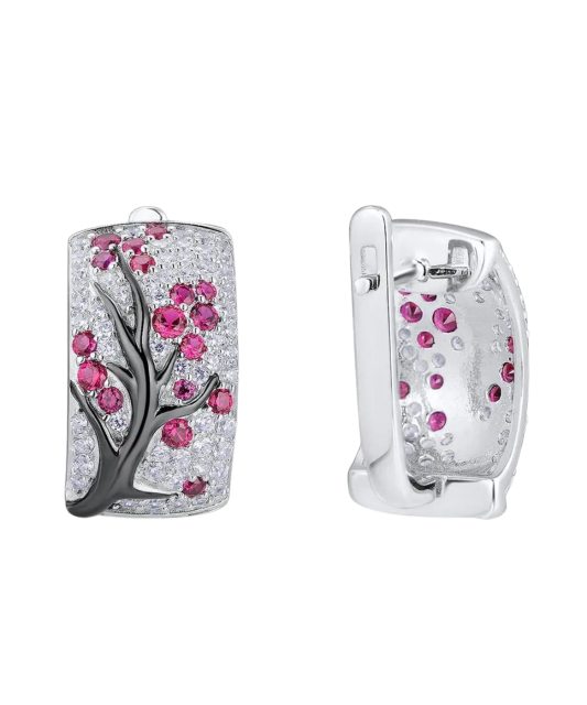 Hõbedast kõrvarõngad tsirkoonide ja spinellidega