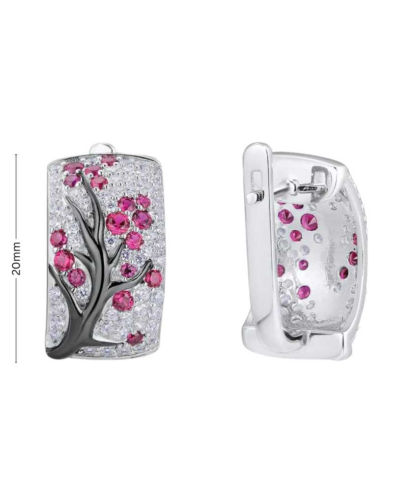 Hõbedast kõrvarõngad tsirkoonide ja spinellidega