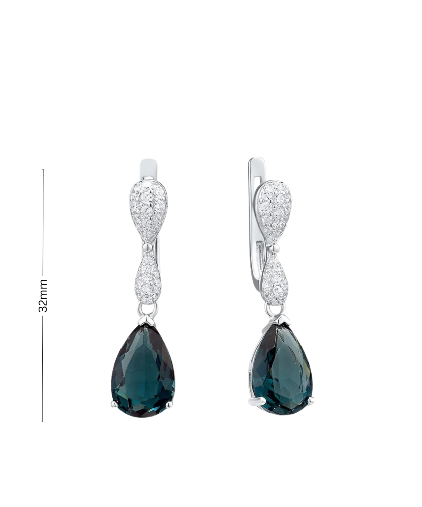 Hõbedast kõrvarõngad tsirkoonide