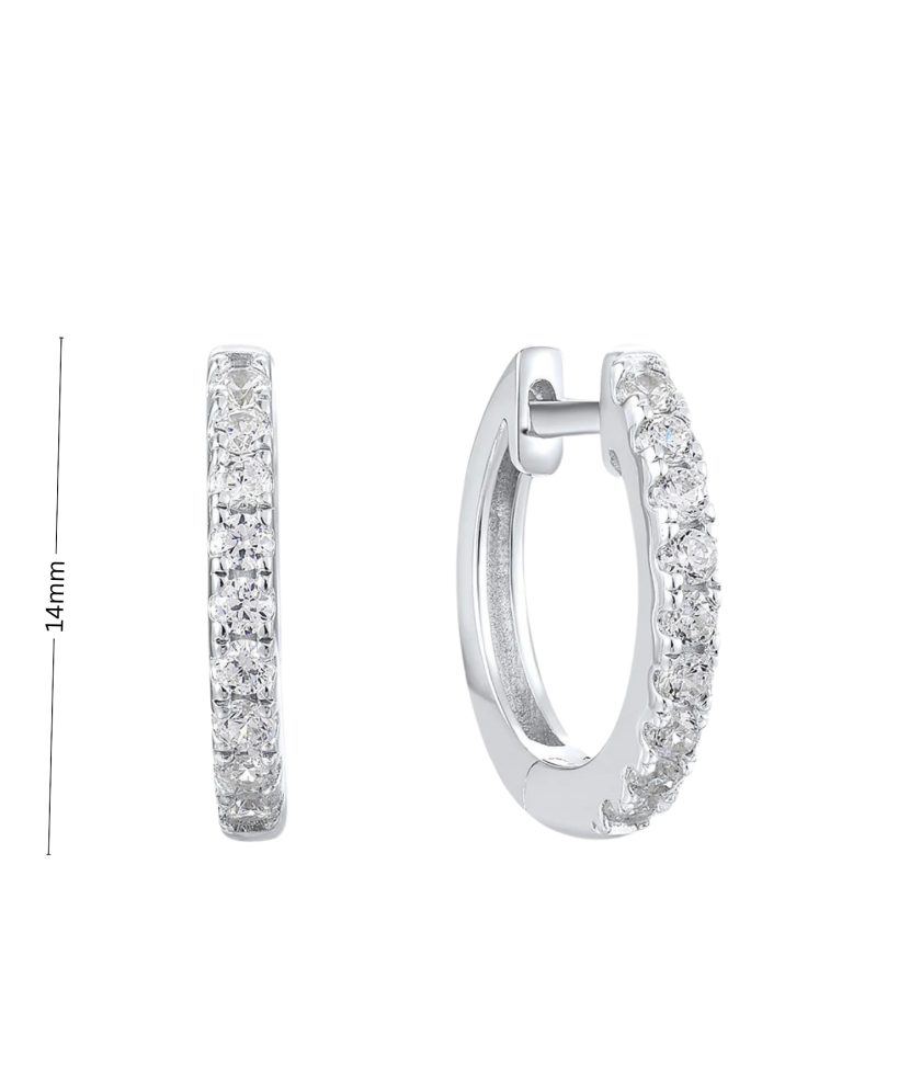 Hõbedast kõrvarõngad tsirkoonide