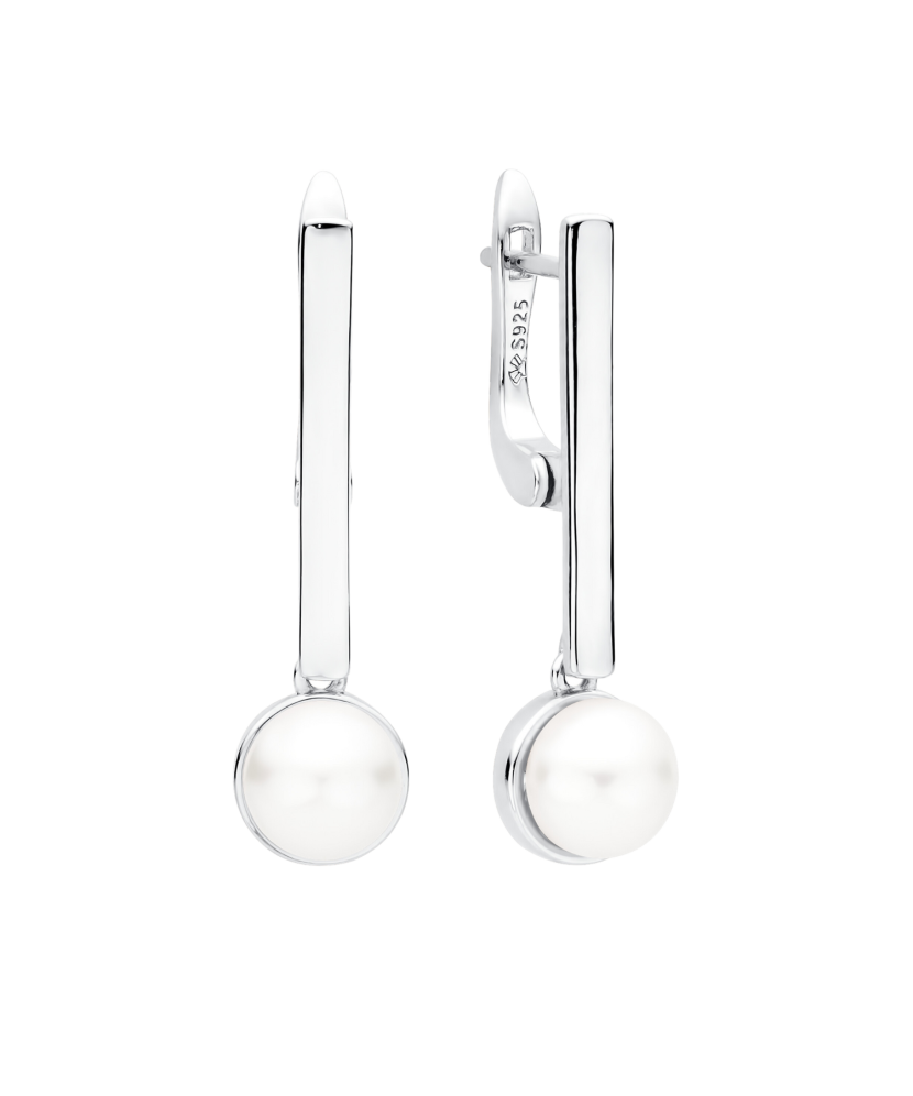 Серьги из серебра с жемчугом