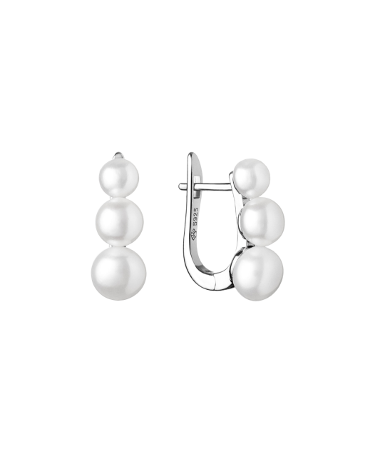 Серьги из серебра с натуральным жемчугом