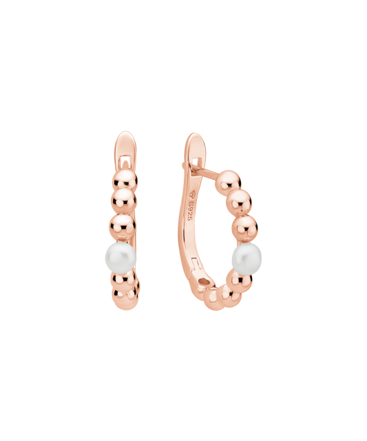 Позолоченные серьги из серебра с жемчугом