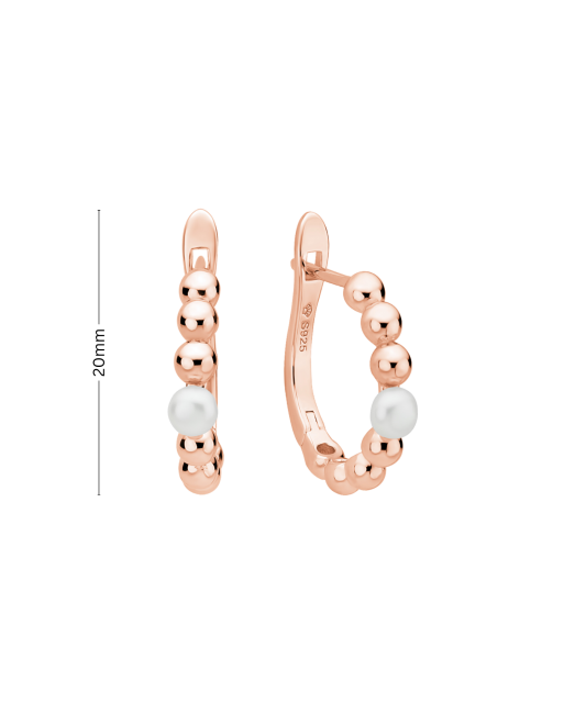 Позолоченные серьги из серебра с жемчугом