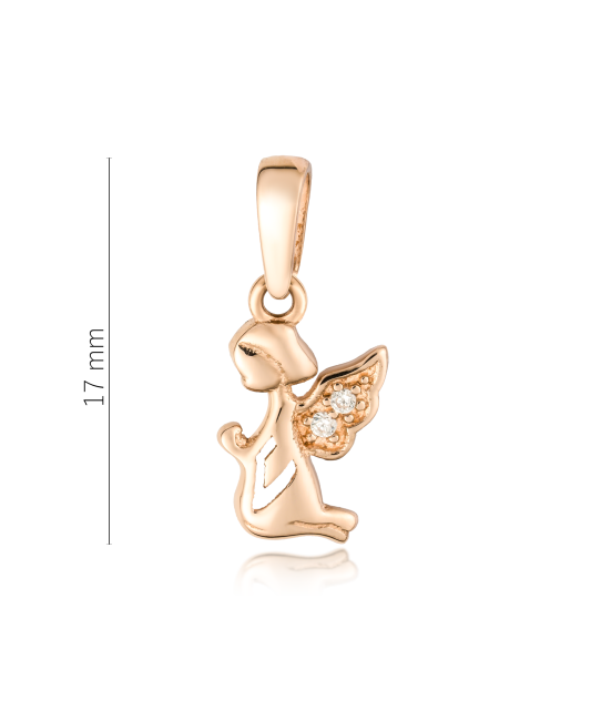 Золотой подвеска с цирконами "Ангел"