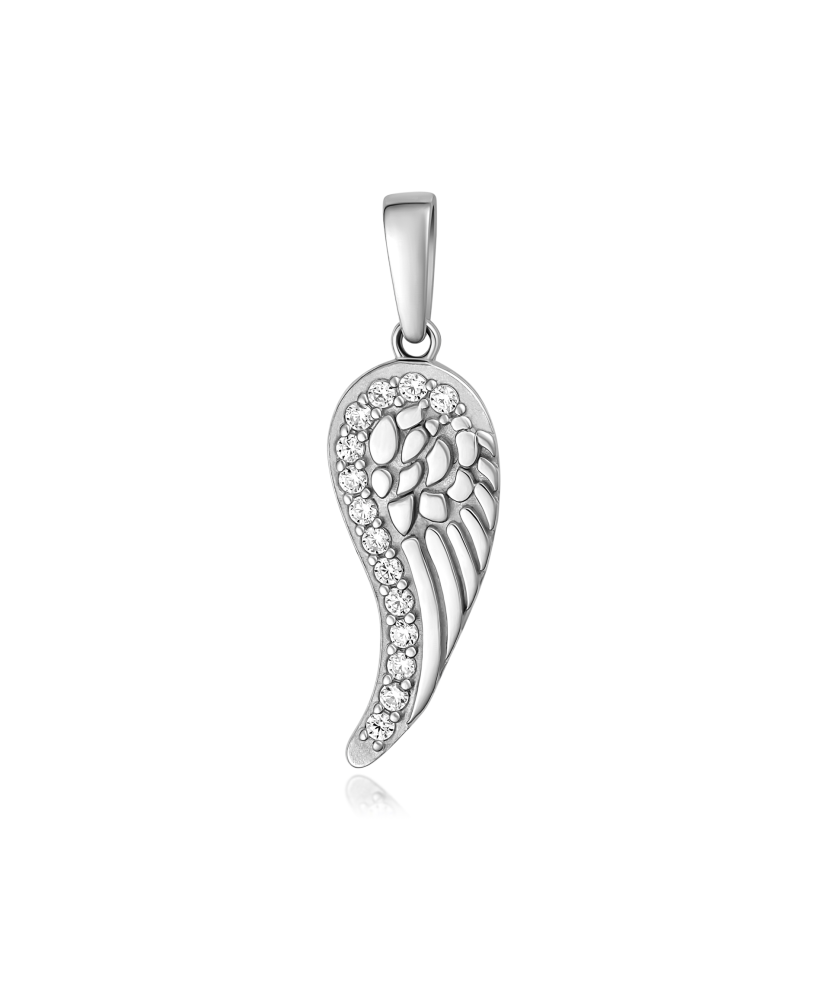 Valgest kullast ripats tsirkoonidega "Inglitiib"