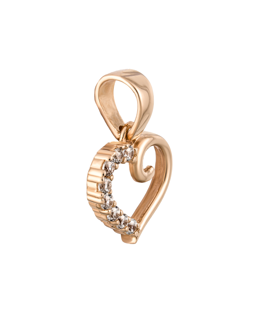 Kuldripats tsirkoonidega "südameke"