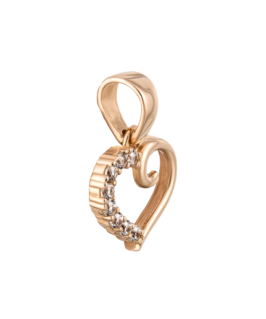 Золотой подвеска с цирконами "Сердечко"