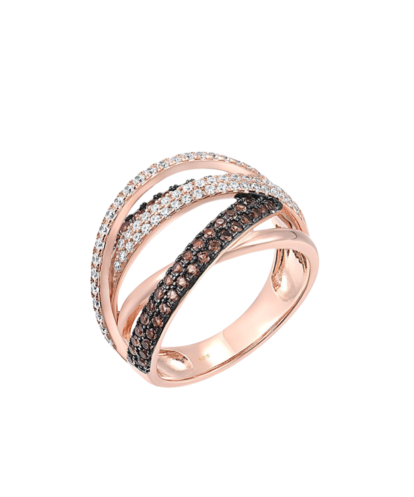 Kullatud Hõbesõrmus tsirkoonidega ja spinelliga