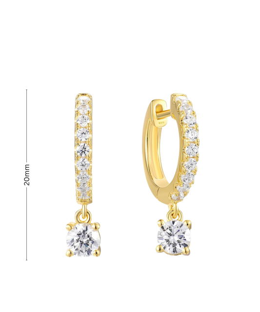 Kullatud hõbekõrvarõngad tsirkoonidega