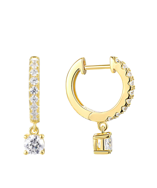 Серьги из позолоченного серебра с цирконами