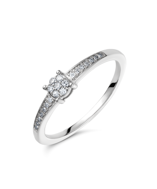 Кольцо из белого золота с алмазами