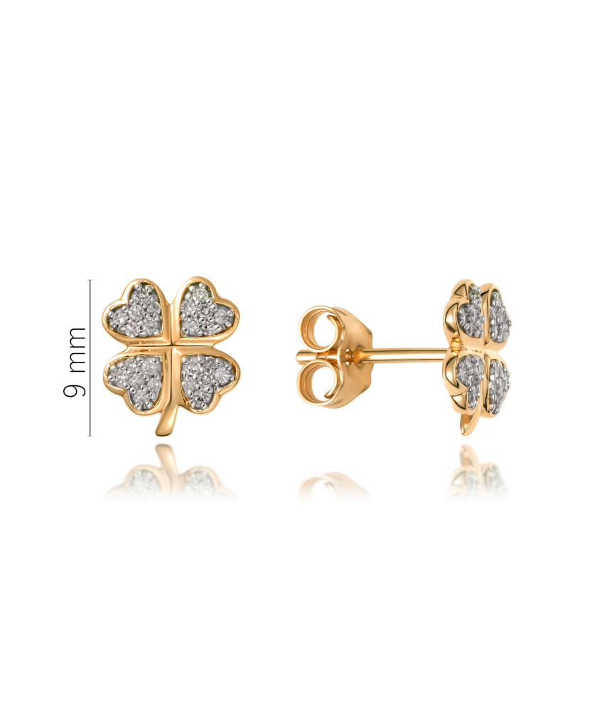 Kollase kullaga kõrvarõngad Briljantidega