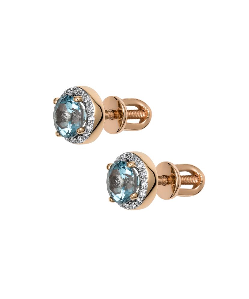 Kuldkõrvarõngad teemantidega ja topaasidega