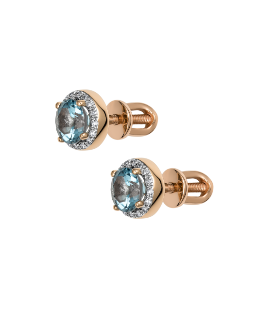 Kuldkõrvarõngad teemantidega ja topaasidega