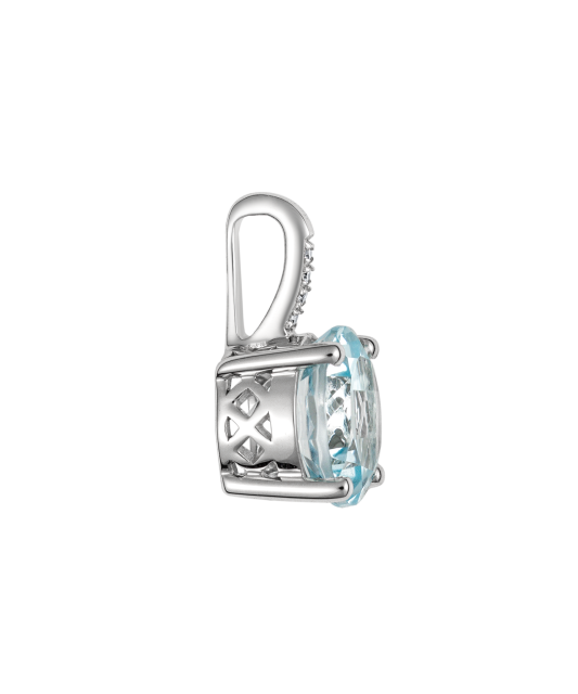 Valgest kullast ripats topaasi ja teemantidega