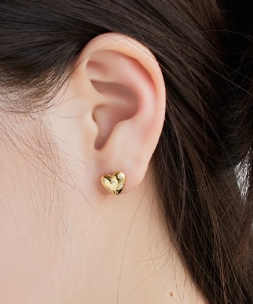 Kullatud Hõbekõrvarõngad tsirkoonidega "südamekes"