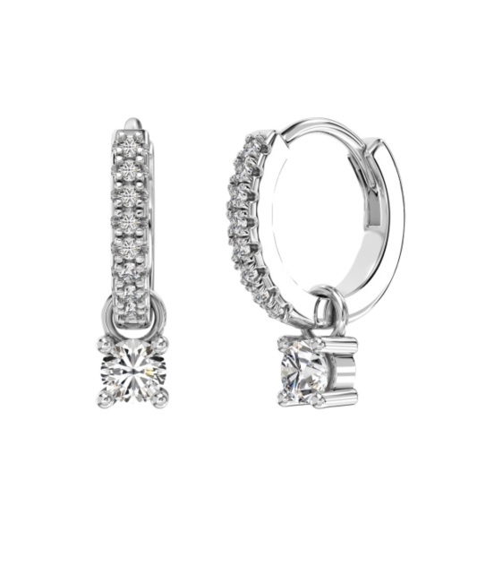 Hõbekõrvarõngad tsirkoonidega