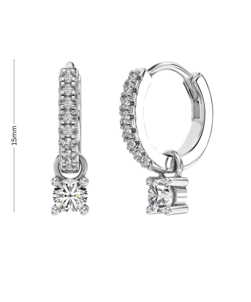 Серьги из серебра с цирконами