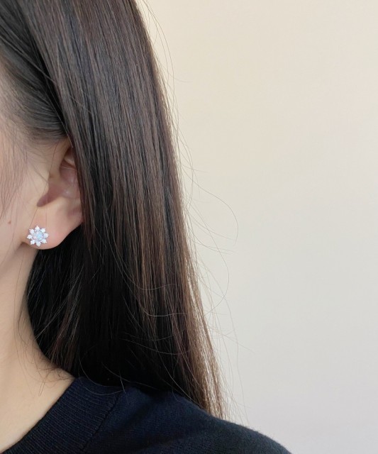 Hõbekõrvarõngad opaaliga ja tsirkoonidega