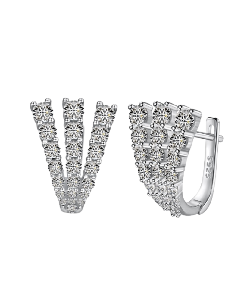 Hõbekõrvarõngad tsirkoonidega