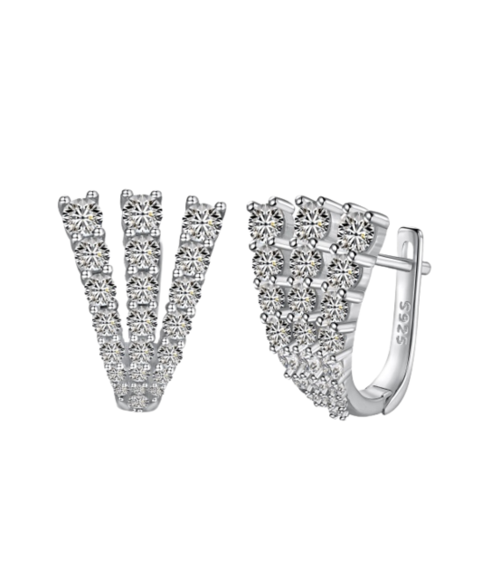 Hõbekõrvarõngad tsirkoonidega