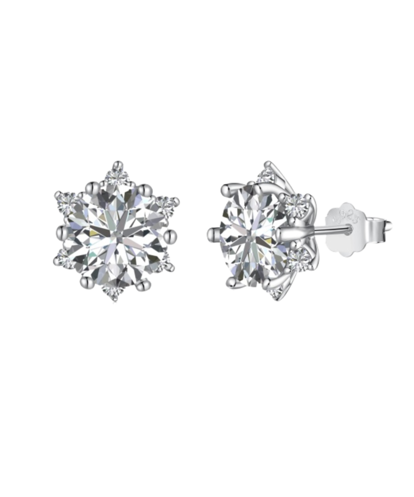 Hõbekõrvarõngad tsirkoonidega