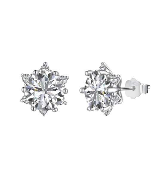 Hõbekõrvarõngad tsirkoonidega