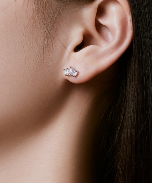 Hõbekõrvarõngad tsirkoonidega "Kroon"