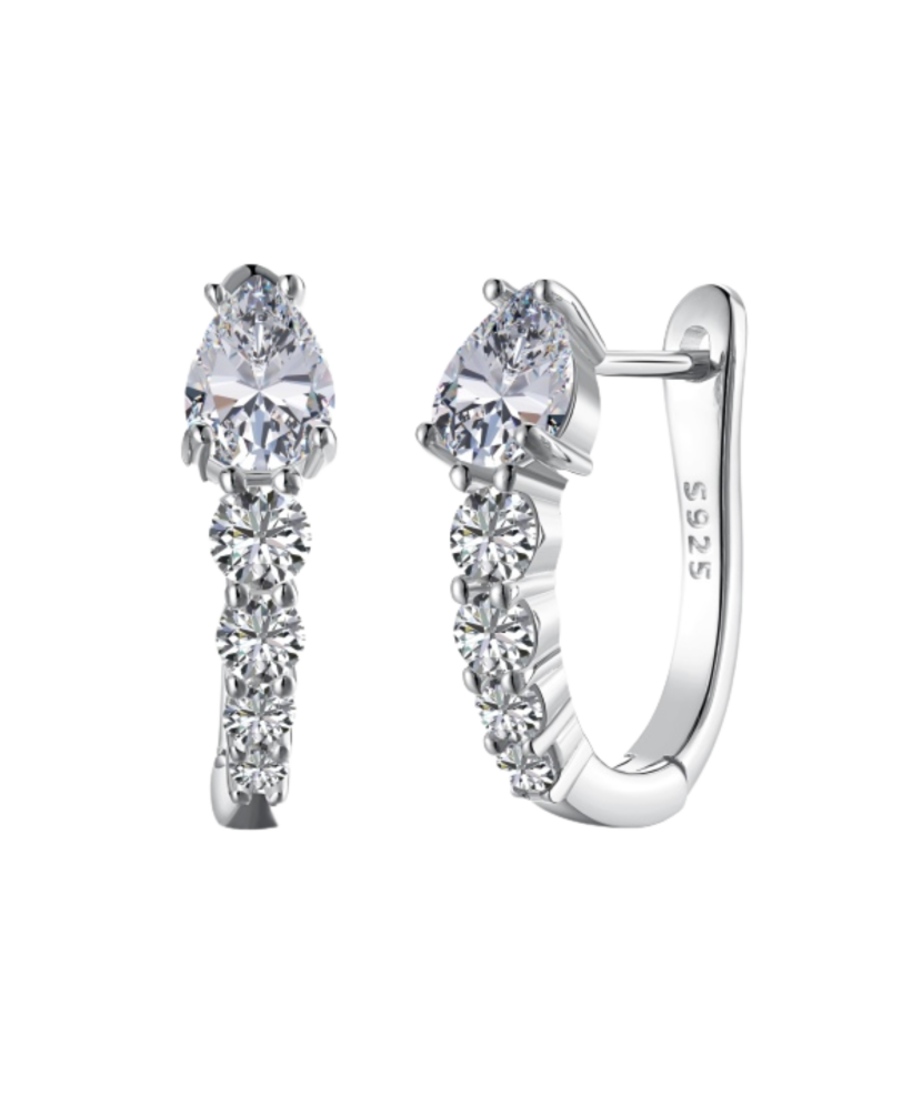 Hõbekõrvarõngad tsirkoonidega