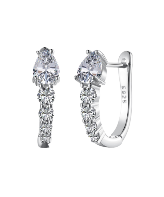 Серьги из серебра с цирконами