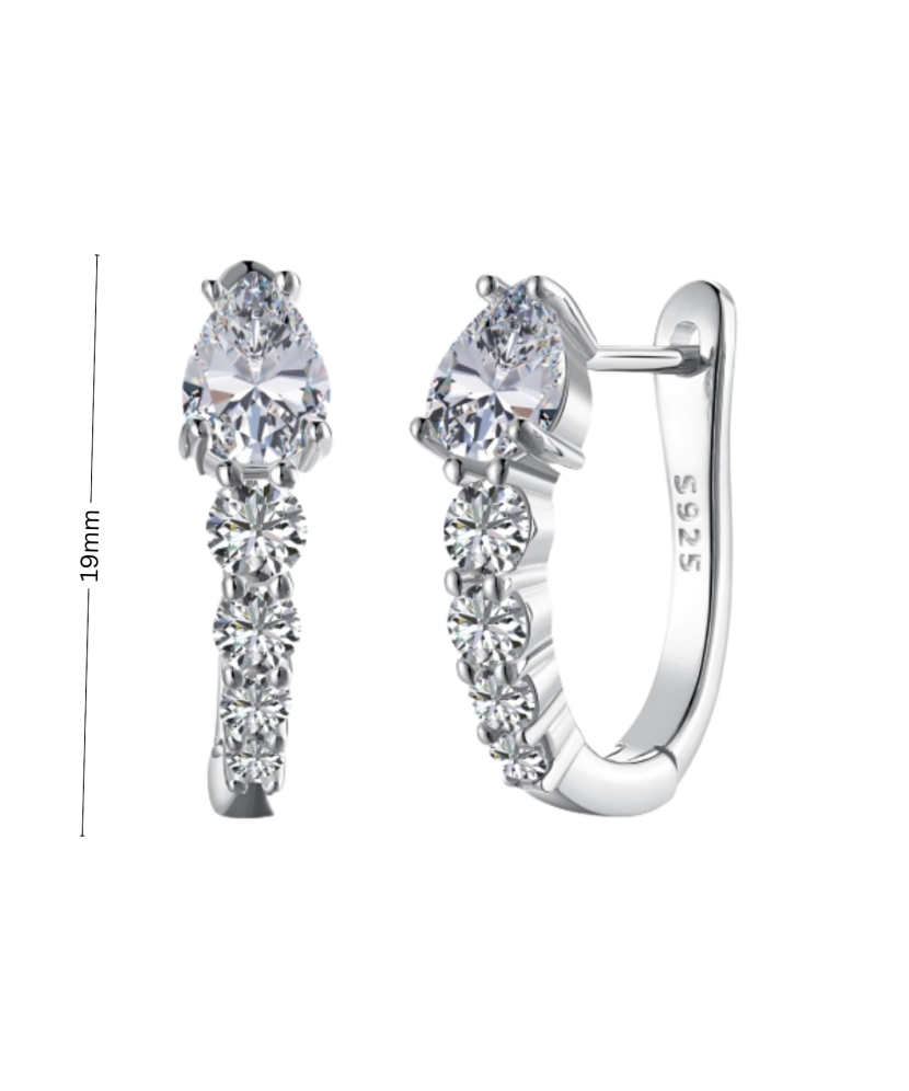 Hõbekõrvarõngad tsirkoonidega