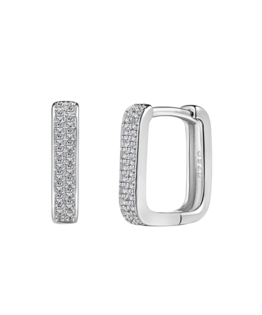 Hõbekõrvarõngad tsirkoonidega