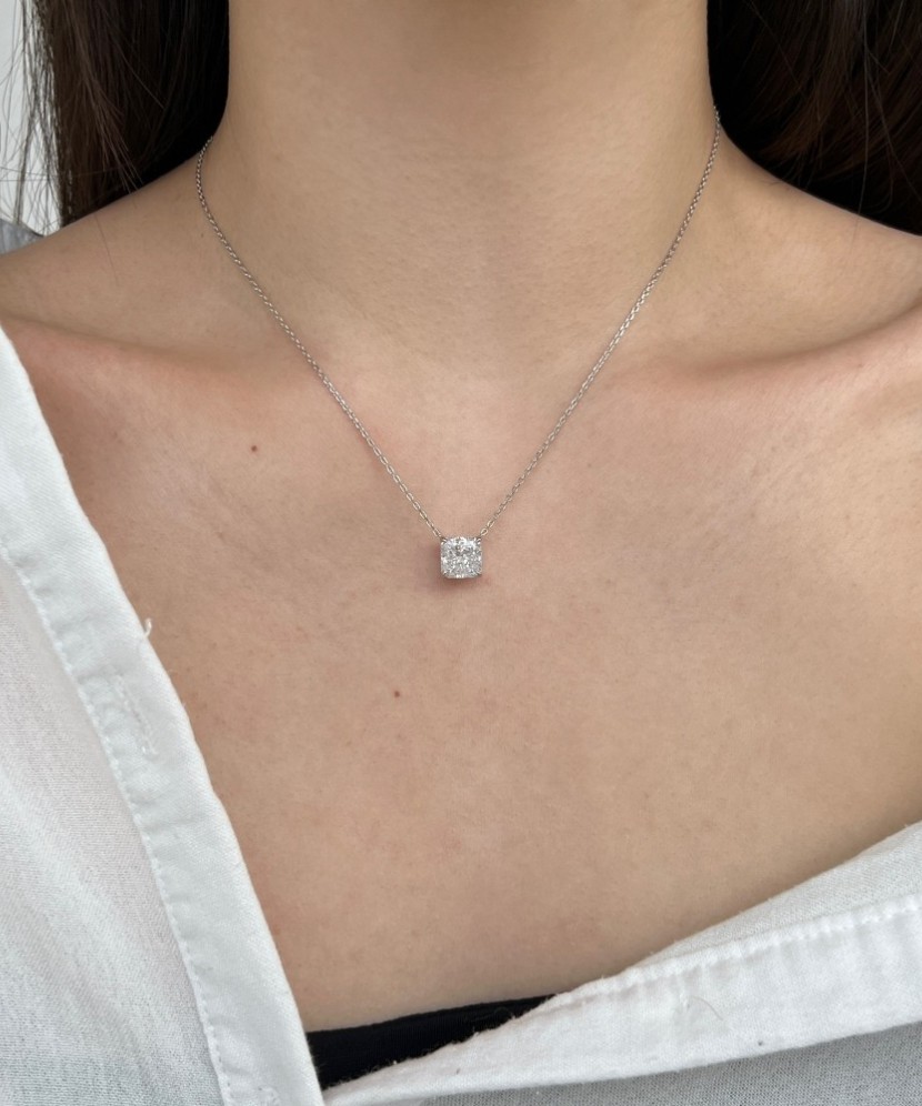 Hõbekett tsirkoonist ripatsiga