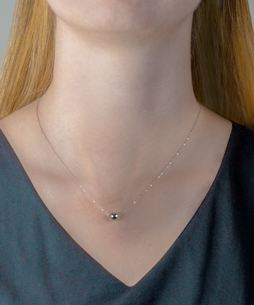 Цепочка из белого золота с подвеской